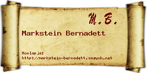 Markstein Bernadett névjegykártya