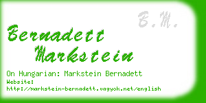 bernadett markstein business card